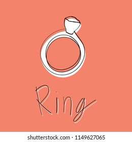 Ring Free hand drawn Vector in minimal style