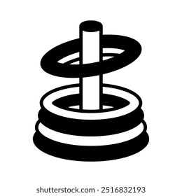 Juego de anillo Glyph Icon, Ilustración vectorial