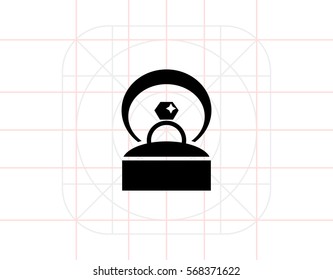 Ring with Gemstone in Box Icon