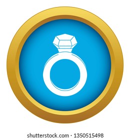 Ring with gemstone icon blue vector isolated on white background for any design