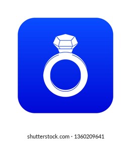 Ring with gemstone icon digital blue for any design isolated on white vector illustration