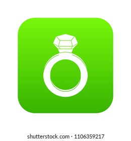 Ring with gemstone icon digital green for any design isolated on white vector illustration