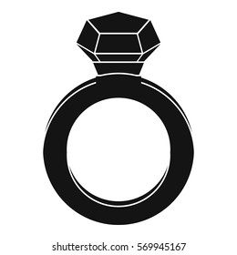 Ring with gemstone icon. Simple illustration of ring with gemstone vector icon for web