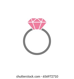 Ring with gemstone silhouette, icon
