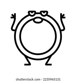 ring geometric shape character line icon vector. ring geometric shape character sign. isolated contour symbol black illustration