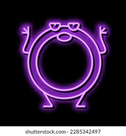 Ringgeometrischer Form Zeichen neonbeleuchtete Vektorgrafik. ringförmiges geometrisches Zeichen. einzelne Symbolillustration