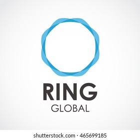 Ring of global office logo design vector template and abstract round business symbol of company identity