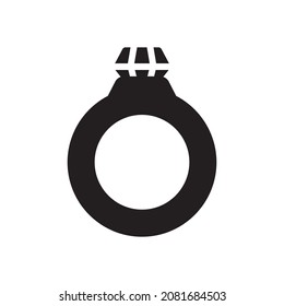 icono de glifo de anillo aislado en fondo blanco