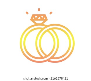 romance del vector del amor del oro del anillo