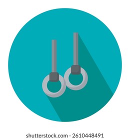 Ring gymnastic flat icon vector illustration. Athletic, gymnastic competition symbol vector illustration. 