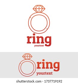 ring hand drawn logo design. gradient color