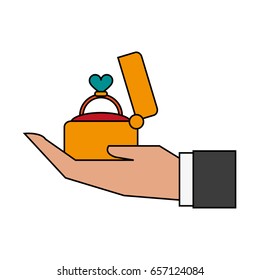 ring heart flat illustration