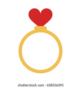 ring heart flat illustration