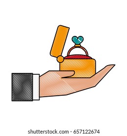 ring heart flat illustration scribble