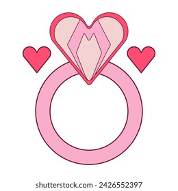 Ring with a heart flat style. Rings with heart diamonds