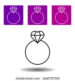 ring, heart icon . Simple outline vector of Love purple set for UI and UX, website or mobile application