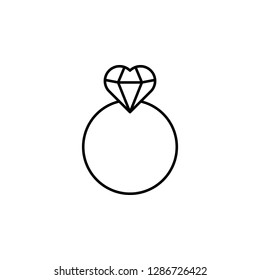 ring, heart icon. Simple thin line, outline vector of valentines day set icons for UI and UX, website or mobile application on white background