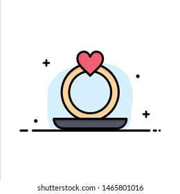 Ring, Heart, Proposal Business Logo Template. Flat Color. Vector Icon Template background