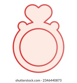 Ring with heart shaped gemstone flat icon. Engagement ring with heart pink icons in trendy flat style. Jewel gradient style design, designed for web and app. Eps 10