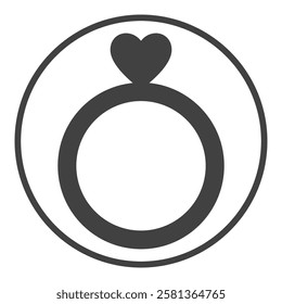 Ring with Heart vector concept icon - love and wedding symbol