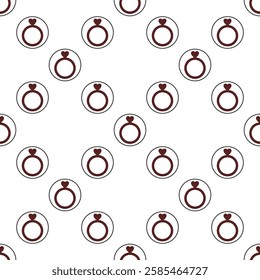 Ring with Heart vector concept seamless pattern - love and wedding background