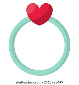 ring with heart vector illustration