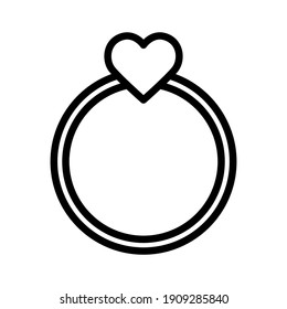 ilustración vectorial del vector del corazón de anillo, aislada en fondo blanco
