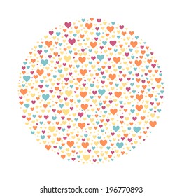 Ring of hearts. Vector illustration.