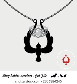 ring holder necklace design - cut file