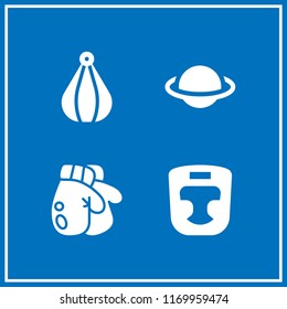 ring icon. 4 ring vector set. saturn, punching ball and boxing icons for web and design about ring theme