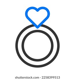 Ringsymbol blau grauer Stil valentiner Vektorelement und Symbol perfekt. Symbol aus der modernen Kollektion für Web.