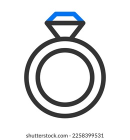 ring icon blue grey style valentine illustration vector element and symbol perfect. Icon sign from modern collection for web.