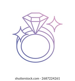 Icono de anillo limpio y Ilustración vectorial moderna