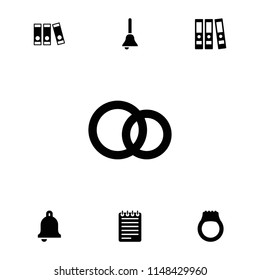 Ring icon. collection of 7 ring filled icons such as bell, binder. editable ring icons for web and mobile.