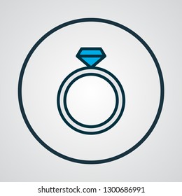 Ring icon colored line symbol. Premium quality isolated engagement element in trendy style.