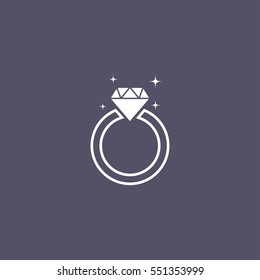 ring icon design with diamond 