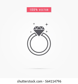 ring icon design with diamond 