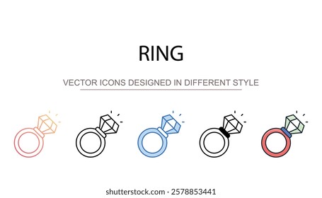 Ring icon design with white background stock illustration
