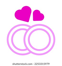 ring icon dualtone pink style valentine vector illustration perfect. Icon sign from modern collection for web. Nice design perfect.