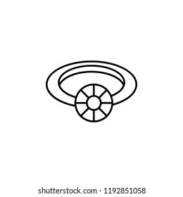 ring icon. Element of jewelry for mobile concept and web apps illustration. Thin line icon for website design and development, app development
