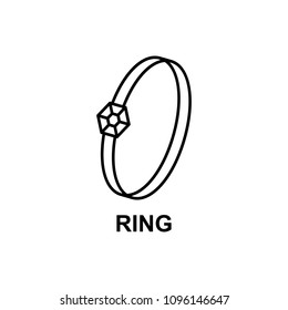 ring icon. Element of women accessories with names icon for mobile concept and web apps. Thin line ring icon can be used for web and mobile. Premium icon on white background
