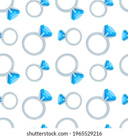 Ring Icon Emoji Pattern. Jewelry Seamless Background Symbols. Doodle Emoticon Illustration Design Vector.