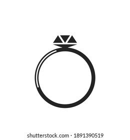 ring icon. engagement ring. wedding and engaged, romantic and valentines day symbol. isolated vector image in flat style