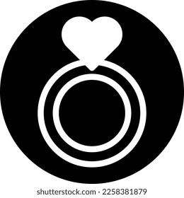 ring icon filled black white style valentine illustration vector element and symbol perfect. Icon sign from modern collection for web.
