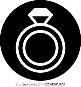 ring icon filled black white style valentine illustration vector element and symbol perfect. Icon sign from modern collection for web.