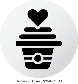 ring icon filled black white valentine illustration vector element and symbol perfect. Icon sign from modern collection for web.