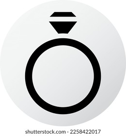ring icon filled black white valentine illustration vector element and symbol perfect. Icon sign from modern collection for web.