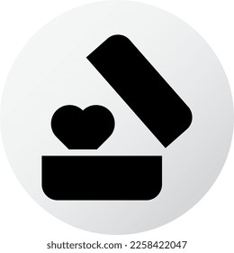 ring icon filled black white valentine illustration vector element and symbol perfect. Icon sign from modern collection for web.