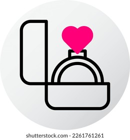 ring icon filled red style valentine illustration vector element and symbol perfect. Icon sign from modern collection for web.