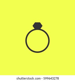 Ring icon flat. Black pictogram on white background. Vector illustration symbol and bonus button